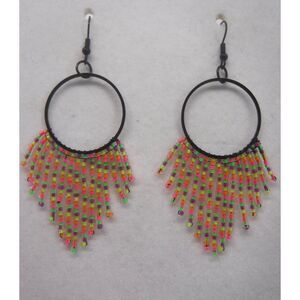 Earrings Beaded Neon Multicolor